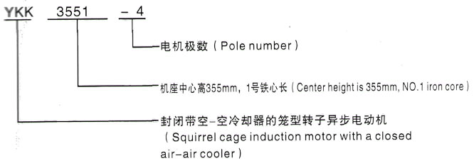 YKK系列(H355-1000)高压YRKK3552-4/185KW三相异步电机西安泰富西玛电机型号说明